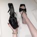 2026 Summer New Large Size Elegant Style Thin Heel Slippers For Women, Rhinestone Bow High Heels, Fashionable Women's_vogvips.com