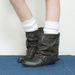 Unique Design Wrinkled Western Cowboy Short 2025 Autumn Women's Slouch Chunky Heel Pointed Toe Riding Cuff Boots_vogvips.com