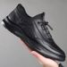Men's Autumn New Casual Business Versatile Fashion Trend Cushion Elastic Black Sports Leather Shoes_vogvips.com