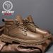 European Warm Series Bee One Wolf Flagship Store Martin Men's Autumn Winter High-top British Style Casual Leather Shoes Trendy Mid-top Work_vogvips.com