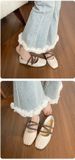 Ballet Mary Jane Shoes Round Head Shallow Mouth French Retro Fairy Style Flat Shoes Female_vogvips.com