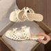 White Polka Dot French Wedge Heel Slide Sandals - Women's Summer 2026 New Arrival - Height Increasing, Perfect With Skirts, Retro Style_vogvips.com