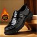 2025 Autumn Winter New Trend Soft Black Thick Sole Breathable Veratile Caual Men' Leather Britih Style Buine_vogvips.com
