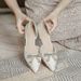 2025 New Summer Women's Fashion High Heel Stiletto Fairy Style Mid Heel Pointed Toe Closed Toe Hollow Single Shoes_vogvips.com