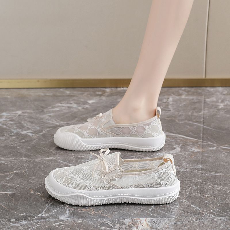 Lightweight Breathable Mesh Flat Sandals For Women • Round Toe • Low Heel • Spring Summer Daily Leisure Wear • Solid Color • PVC Sole_vogvips.com