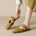 206-2 French-style Closed-toe Slippers Women, New Vintage Pleated Slip-on Mules For Spring And Summer_vogvips.com