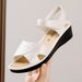 2026 New Wedge Heel Thick-Soled Non-Slip Soft-Soled For Women, Velcro Beach Shoes, Summer Casual Outdoor Sandals_vogvips.com