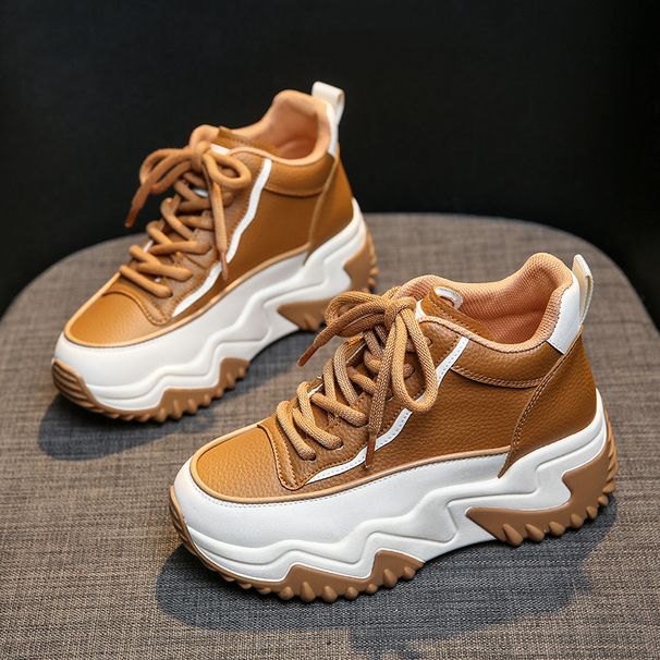 Niche High Top For Women In The Autumn Of , New Versatile Sponge Cake Thick Soles, Elevated Height, Sports And_vogvips.com