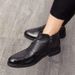 European Warm Series Autumn Winter Martin Men British High Top Shoes Trendy Mid-Calf Pointed Toe Leather Korean Style Ankle Boots_vogvips.com