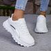 Women's Solid Color Casual Sneaker, Lace-up Lightweight Soft Sole Walking Shoes, Low-Top Comfortable Training Shoes_vogvips.com