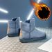 SHLIANG New Men's Winter Thickened Fleece Lined Leather Surface Slip-On Snow Boots Outdoor Sports Bread Shoe Large Size Rubber Sole X0088_vogvips.com