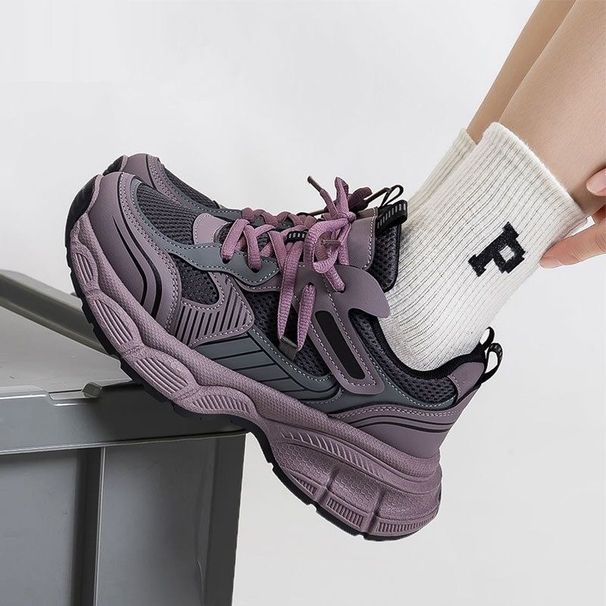 This Year's Popular Hot-Selling Purple Dad Shoes For Women 2026 New Spring And Autumn Thick-Soled Vatile Casual_vogvips.com