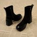 Women's Platform Ankle Boots Thick Heel Height Increase Splicing Short Elastic Skinny Boots_vogvips.com