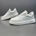 Men's Genuine Leather White Versatile, Sports And Leisure Shoes, Men's Thick Soled Trendy Shoes_vogvips.com
