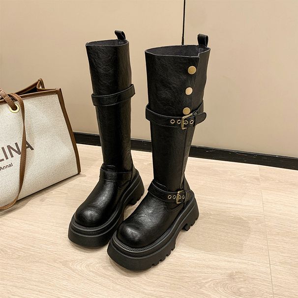2025 Autumn Winter New Over-the-Knee Long For Women, Stylish Melard Thick-Soled British Style Sweet Cool Knight Boots_vogvips.com