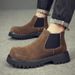 Martin Boots Men's High-top Velvet Warm Medium-top Leather Shoes Men's One-pedal Chelsea Boots Men_vogvips.com