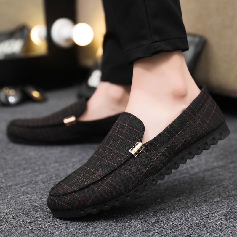 Spring And Autumn Slip-on Loafers, Korean-style Old Beijing Cloth Men's Casual Shoes, Breathable Work Shoes For Men_vogvips.com