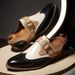 Euro Step New Color-Block Brogue Carved Large Size Business Formal Casual Leather British Versatile Men's Shoes_vogvips.com