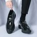 Black Loafers For Men Patent Leather Tassels Round Toe Block Mens Formal Shoes Handmade Size 38-46 Mens Shoes_vogvips.com