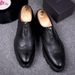 Euro Step Summer Brogue Style Carved Men's British Trend Slip-On Pointed Toe Leather Height Increasing Hairstylist Thick Sole_vogvips.com