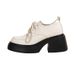10CM Height Increasing Women's New Thick-Soled British Style Lace-Up Loafers Small Size Single Shoes_vogvips.com