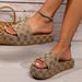 Women's Plus Size Slippers Round Toe Floral Print Lightweight One Strap Design For Outdoor Use_vogvips.com