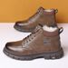 European Warm Series New Men's Winter Fleece Lined Warm Non-Slip Casual High-Top Business Cotton Leather Shoes Martin Boots_vogvips.com