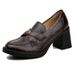 High-heeled Loafers, One-pedal Commuting Thick-heeled Single Shoes, Small Leather Shoes For Women_vogvips.com