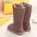 Comemore Shoulder Plush Fluffy Anti Cold Zipper Platform Shoes Winter Womens Suede Warm Snow Boots Plus Size 42 240904_vogvips.com