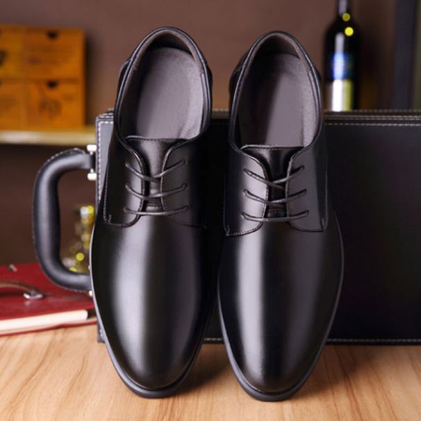 Formal Leather British Korean Style Black Pointed Toe Trendy Business Casual Sole Soft Surface Men's Shoes S_vogvips.com