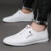 Suitable For All Seasons Summer Slip-On Breathable White For Men Versatile Casual Sole Driving Lightweight Loafers Soft Surface Men's Shoes_vogvips.com