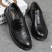 Top Layer Men's Casual Leather Shoes Round Head Flat Bottom Men's Shoes Formal Wedding Shoes_vogvips.com