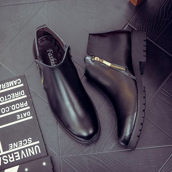 European Warm Series New Martin For Men Thick Sole British Style Men's Shoes Work Desert Trendy Zipper Boots_vogvips.com