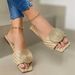European And American Style Fashion Large Size Round Buckle Flat Bottom Leisure Beach Sandals For Women Foreign Trade Mosquito Coils Women's Shoes_vogvips.com
