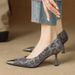 MTX Women's Shoes High-End Leopard Print Design Stiletto Heel Pointed Toe Shallow Mouth Work Commute Fashion High_vogvips.com