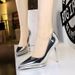 High heels Women's shoes light mouth pointed metal slim heels super high heel waterproof platform_vogvips.com