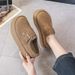 Women's Shoes Retro Platform Shoes, Autumn And Winter, Versatile And Trendy, Fleece Lined, Height Increasing, Women's Single Shoes._vogvips.com