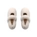 Slip-On Fairy Style Fleece-Lined Warm Fluffy Shoes Women, Flat One-Strap Round-Toe Loafers For Autumn And Winter_vogvips.com