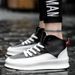 Men's Mid-High Top Thick-Soled White Sneakers Versatile Casual Trendy Board Shoes_vogvips.com