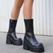New Winter Platform Round Toe Side Zipper 40-43 Low-Top Punk Women's Boots_vogvips.com
