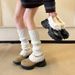platform-soled Loafers For Women, Small People To Increase Their Height, Add Fleece To Keep Warm, And Pedal Small Leather Shoes._vogvips.com
