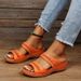 Women's Shoes Large Size New Car Line Anti Slip Round Head Slope Heel Comfortable One Line Cool Slippers For Women_vogvips.com