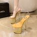 Trendy New Waterproof Platform Stiletto Pointed-toe Ultra High Heel Women's Casual Fashion Sandals_vogvips.com