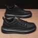 Men's White Board Shoes Thick Platform Waterproof Wear-resistant Korean Style Fashion Casual Sports Sneakers Lightweight_vogvips.com