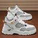 Men's Fashion Low-Top Sneakers - Breathable Casual Slip-On Shoes With Platform Sole, Minimalist Korean Style, Black/Tan/White_vogvips.com