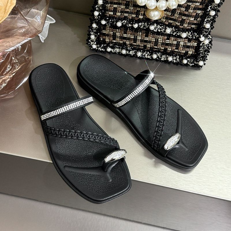 Gaomeilun WOOOHU Women's Summer Slip-on Sandals, Super Beautiful New Style With Sparkling Diamonds, Fashionable And_vogvips.com
