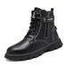 European Warm Series Autumn Winter High Top Lace-up Martin Youth Outdoor Fashion Casual Men's Side Zipper Trendy Mid-calf Leather Boots_vogvips.com