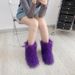 Faux Shearling Snow Boots For Women - Punk Y2K Style Low-Cut Booties With Fringe Detail, Trendy Winter Shoes For Casual Wear_vogvips.com