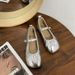 French Style Mary Jane For Women In Spring Summer 2025, New Shallow Mouth With A Single Buckle And Pleated Flat Shoes_vogvips.com