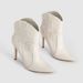 Women's Shoes High Heeled Ankle Boots For Women Autumn And Winter New PU Stiletto White Boots Large Size Totem Pointed Ankle Boots_vogvips.com